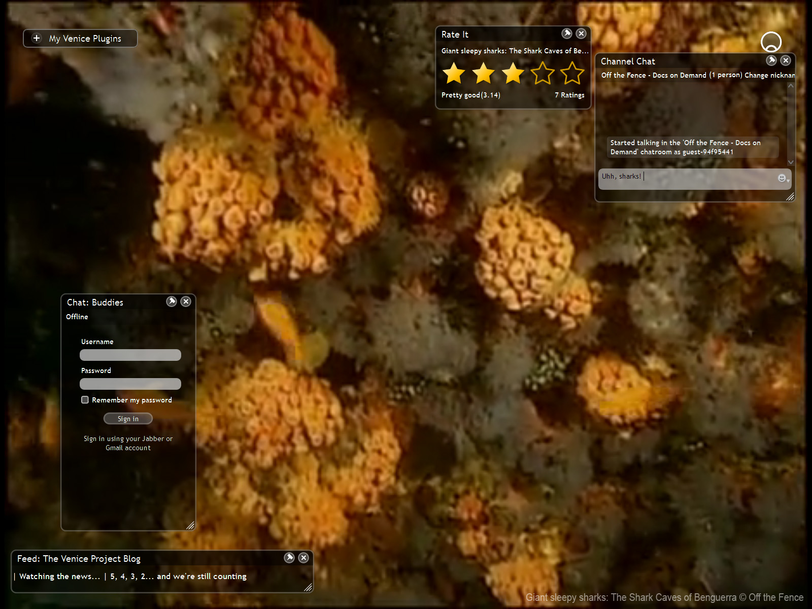 Joost Screenshot - Various Plugins