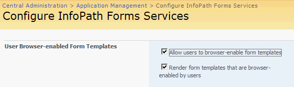 Configure InfoPath forms Services