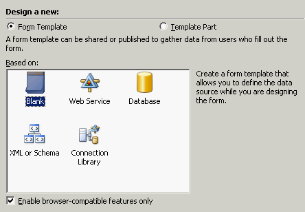 InfoPath 2007 - Design a Form Template Wizard