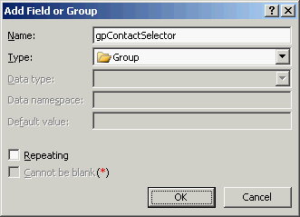 gpContactSelector Add Group